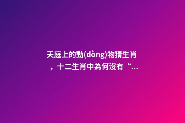 天庭上的動(dòng)物猜生肖，十二生肖中為何沒有“貓”這一屬相